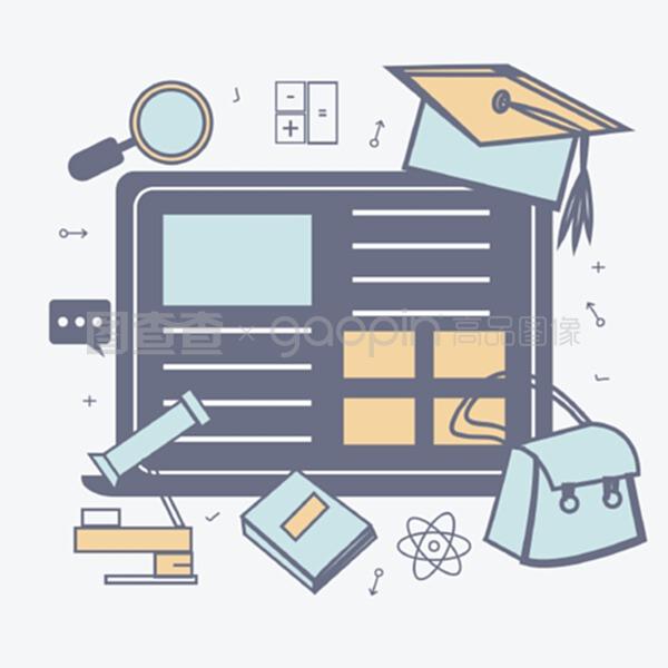 平面式教育信息元素。